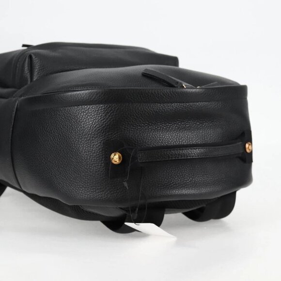 VERSACE Backpack Leather Black Gold Auth 118813M - Picture 9 of 15